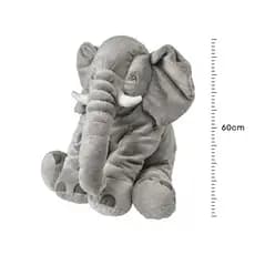 Almofada Elefante de Pelúcia 60cm Travesseiro Bebê Antialérgico Clássico