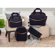 KIT DE BOLSA MATERNIDADE LUXO COM 4 PEÇAS PRETO Clássico