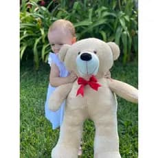 Urso Ursinho Fofinho De Pelúcia Teddy Com Laço 50cm Presente Clássico