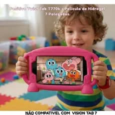 Capa Infantil com Alça Silicone Baby para Positivo Twist Tab T770k + Película de hidrogel 7'' Polegadas.
