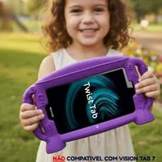Capa Infantil  Silicone Baby para Positivo Twist Tab Plus T780 + Película de hiidrogel 7'' Polegadas Infantil