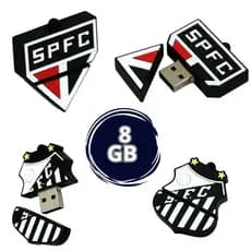 Pen Drive 8gb Personalizado Santos e São Paulo  - Emborrachado estilo chaveiro