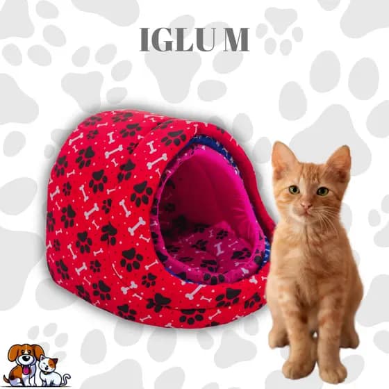 Cama Iglu Cachorro Gato Médio Toca Caminha Pet Tamanho M