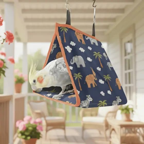 Cabana Suspensa para Pássaros Tricoline | Toca Confortável e Segura | Toquinha Birds Pet
