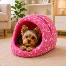 Caminha Iglu Toca Pet Espuma 100% Macia Cão Gato P M G Frio Aconchegante