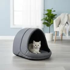 Caminha Iglu Pet Suede Premium – Toca Casinha com Fundo Impermeável e Costura Reforçada