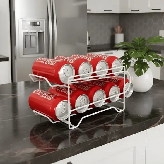 Porta Latas/Latão Organizador para Geladeira Suporte 10 Latinhas Aramado Aço
