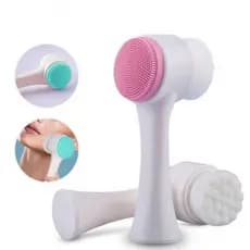 Limpeza Escova Facial 2 Em 1 Aparelho Massagem Esponja Cerdas Macias Dupla Face Escova De Limpeza De Cravos