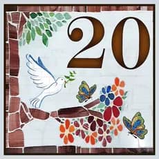 Numero azulejo tipo mosaico