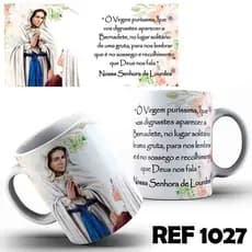 Caneca Xicara Personalizada Santos Catolicos Nossa Senhora de Lourdes