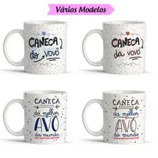 Caneca Vovô  Vovó Avós Personalizada para Avô e Avó de Porcelana Vários Modelos para Presente Vô e Vó