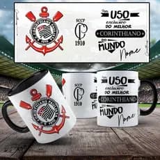Caneca do Corinthians com opção de nome personalizado - Cerâmica 325ml