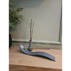 Porta-Incenso Wave Minimalista + Mini Vaso Zen - Decoração Premium 3D