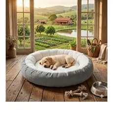 Caminha Redonda Pet Sherpa Cama Para Cães Gatos Macia Quente