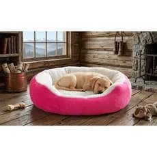 Cama Pet Caminha Redonda Nuvem Pelúcia Cachorro Gato 50 X 50 Rosa
