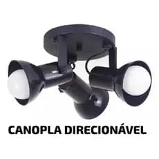 Spot Corneta Luminária Direcionável Sobrepor Triplo 3 Lâmpadas para Iluminação