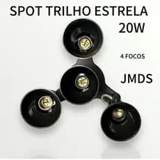 SPOT TRILHO ESTRELA 4 LAMPADAS DIRECIONAVEIS DE PLASTICO "LAMCAMENTO"