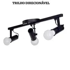 Luminária de Teto Spot Trilho TUBO 3 Lâmpadas Soft Direcionável E-27 Bivolt