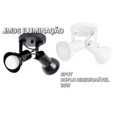 Luminária Spot Duplo Direcionável Sobrepor Teto Parede Casa Salão  Led bulbo E-27