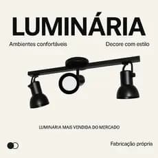 Luminária Spot 3 Focos para Trilho Sobrepor – Direcionável para Lâmpadas E27