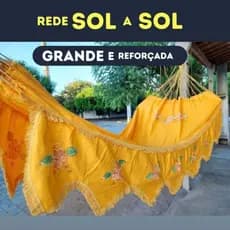 Rede De Dormir Descanso Sol a Sol Grande Reforçada Varanda De Tecido Bordada Varia Cores