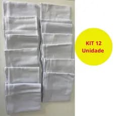 Kit 12 Panos de prato ROMA Branco 45x75 com bainha pano copa 100% Algodão