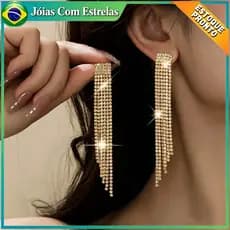 Brincos de senhora com pendente de diamante, brincos compridos de prata S925, ideais para festas de casamento