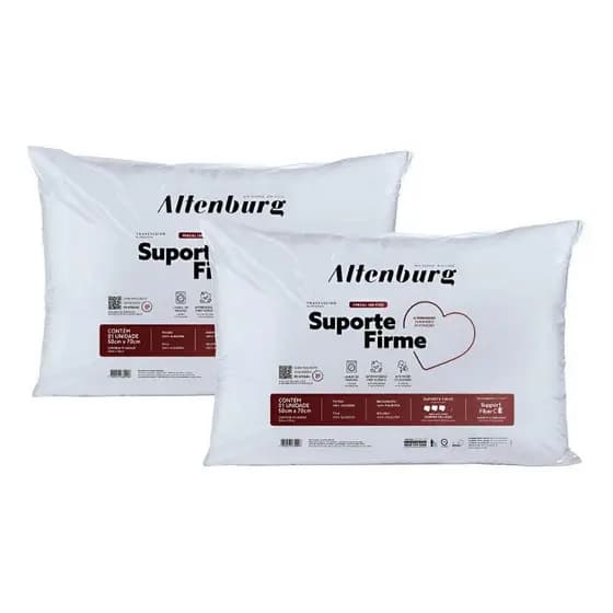 Kit 2 Travesseiros Altenburg Firme Percal 180 Fios 0,50x0,70