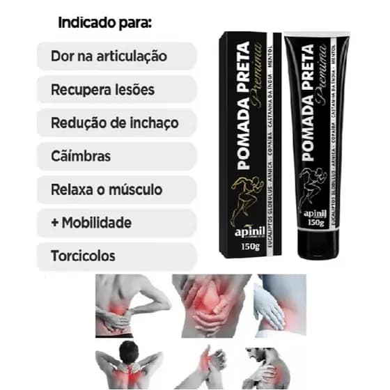 Pomada Massageadora Dor Muscular Coluna Articulações Circulação Joelho Eucalipto Arnica Apinil