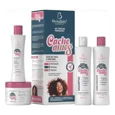Kit Capilar Cacheamos - Brilho Maciez Hidratação Cacheados Crespos Ondulados - 4 Itens -Bio Instinto