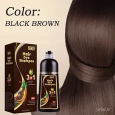 Shampoo de tintura de cabelo três em um, ingredientes orgânicos naturais de longa duração, tintura sem produtos químicos