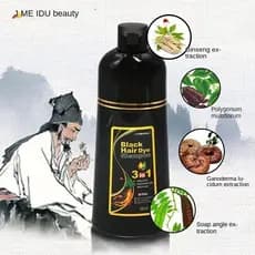 Shampoo De Tintura De Cabelo Sem Enxágue Unissex De Longa Duração/Um Preto