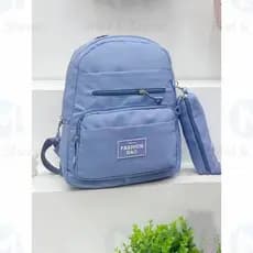 Mochila Escolar Com Estojo De Estudante Feminina Nylon Impermeavel L8044-L8048