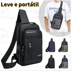 Bolsa peitoral impermeável de grande capacidade para homens, bolsa peitoral esportiva, USB RC-1/2/3