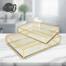 Bandeja Organizadora Multiuso Decorativa Espelhado Retangular Decoração Banheiro