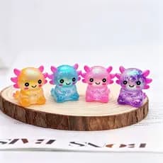 Squishy De Axolotl Com Glitter Multicolorido , Brinquedo De Apertar De Ascensão Lenta Fofo Sensorial De Alívio De Ansied