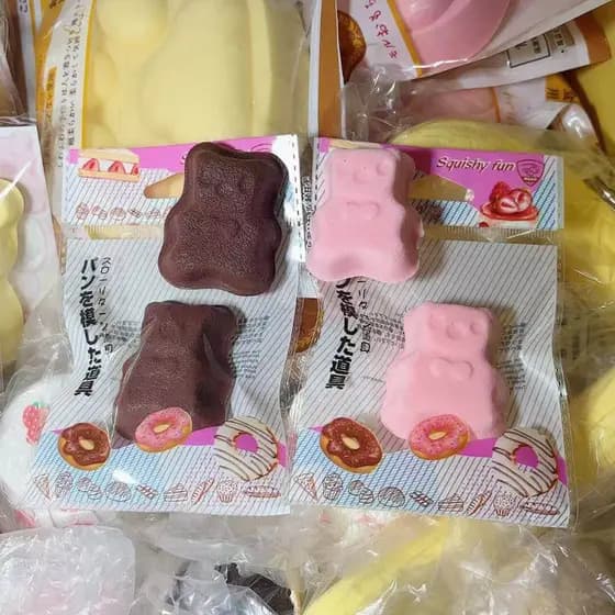 Brinquedos Moles Sensoriais De Comida Fofa , Bolo De Queijo E Biscoito De Urso , Recuperação Lenta Para Foco Calmante Al