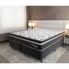 Cama Box Queen (158X198) D26 Molas Ensacadas Cinza Perola Topazio Colchões