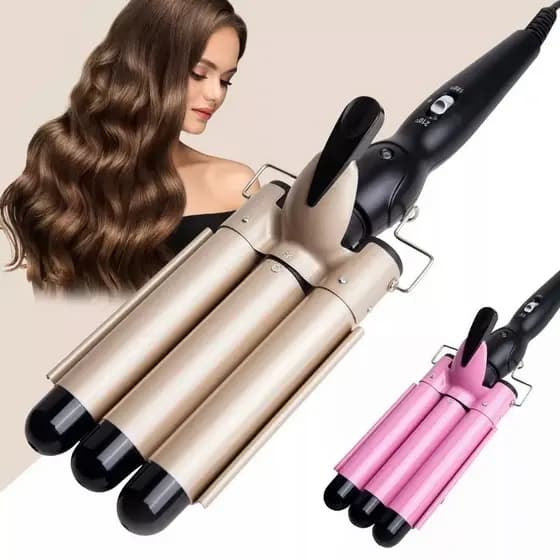 Prancha Triondas Ondulador Formador Triplo 22mm Modelador de Cachos Onda Cabelo Cerâmica Para Longo E Curto 200