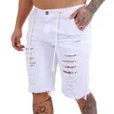 Bermuda Jeans Masculina Rasgada Bermuda masculino premium