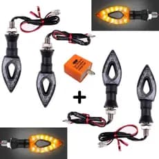 Kit 04 Piscas Moto Seta de Led Sequencial Universal Modelo Flecha + Rele 12v