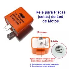 Rele Universal 2 Pinos para Setas Piscas Led Ajustavel para Motos