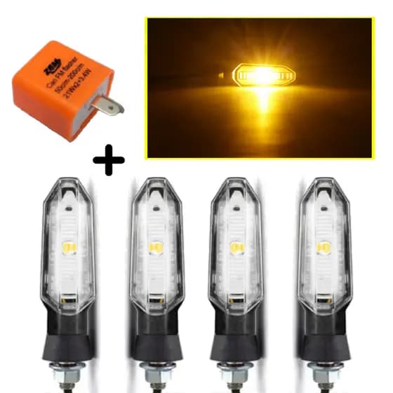 Kit 4 Setas Piscas Led Honda Xre 300 Xre190 Nxr Bros 160 Honda Cb Twister 250 Titan Xre + Relê Pisca