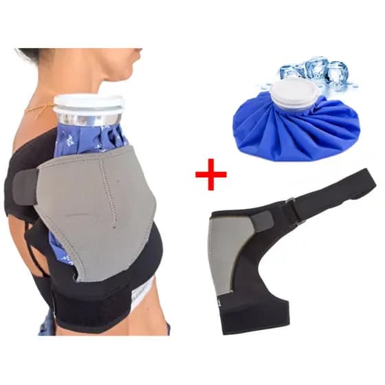 Kit Saco de Gelo + Ombreira Para Tratamento do Ombro Órtese Suporte Protetor Ombro Úmero Unissex
