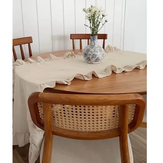 Trilho de Mesa em Linho com Babadinho