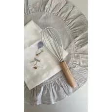 Kit Jogo americano Redondo listra Cinza Babadinho Patinho Balão ( 2 Lugares a mesa )