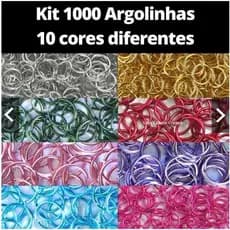Kit 1000 Argolinhas de Alumínio Enfeite de Trança Colorido