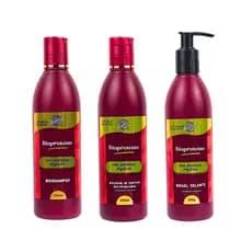 Kit Manutenção Cabelo Fibra Bio Proteina Shampoo Creme Gel Selante