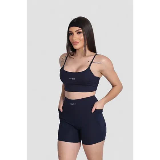 Short C/ Bolso Para Corrida, Caminhada Academia Feminino Compresão