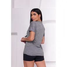 Blusa Baby Look Dry-Fit Mesclada Feminina Fitness